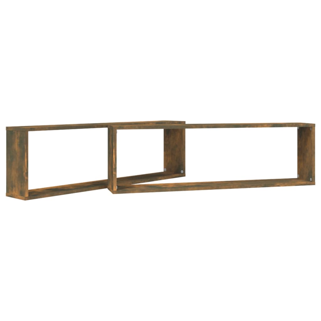 Wall shelves, 2 pcs., smoky oak, 100x15x30cm, wood