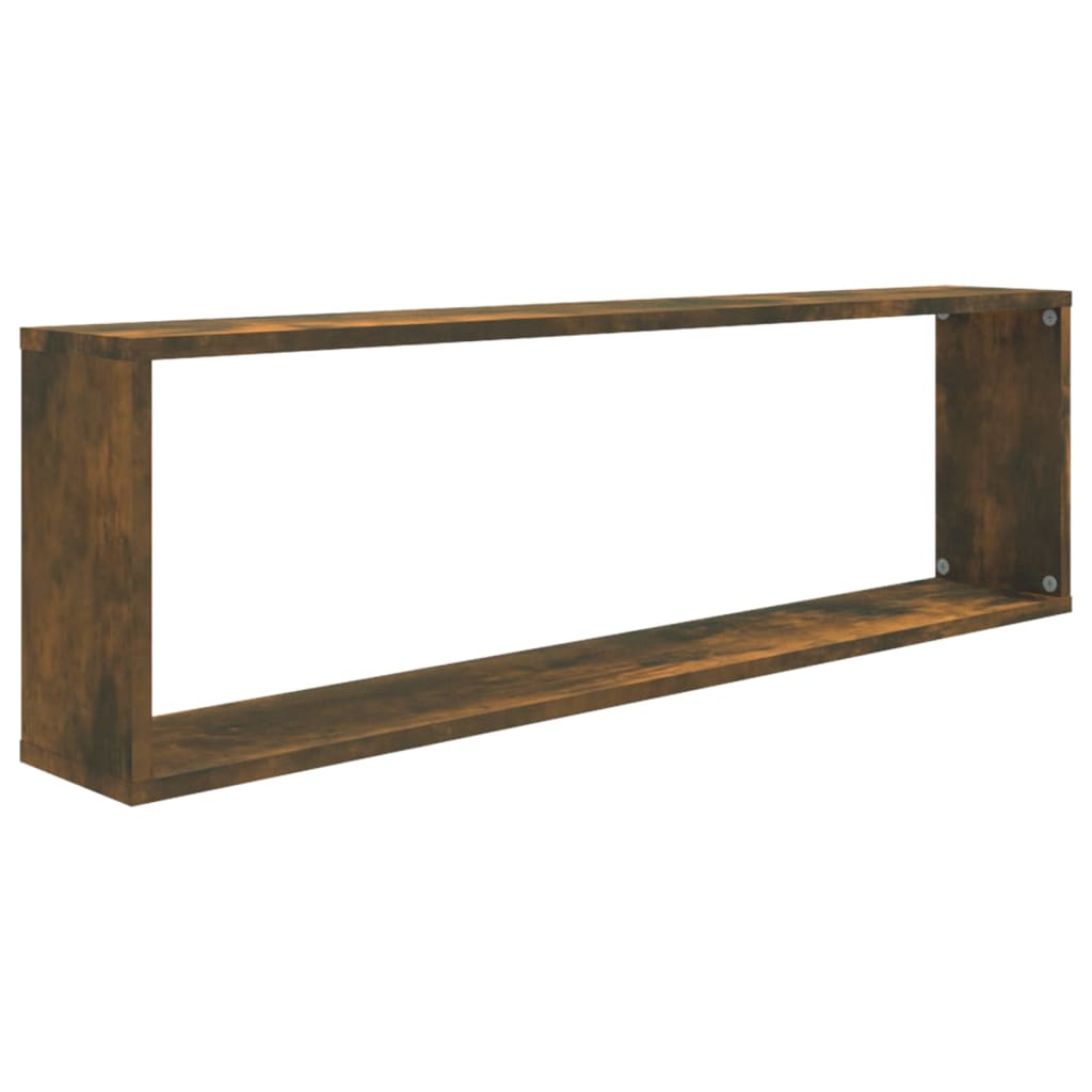 Wall shelves, 2 pcs., smoky oak, 100x15x30cm, wood