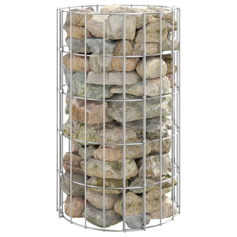 Gabion post, 30x50cm, galvanized steel, round