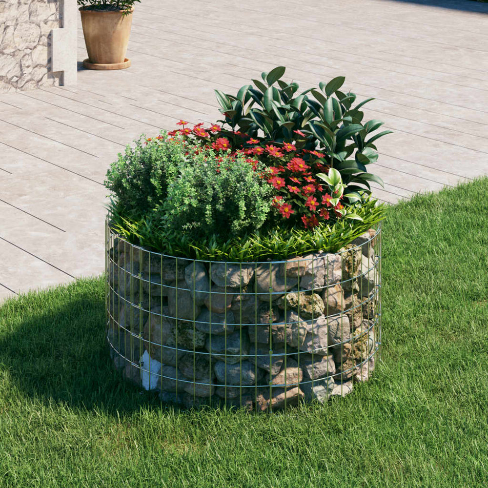 Gabion post, 100x50cm, galvanized steel, round