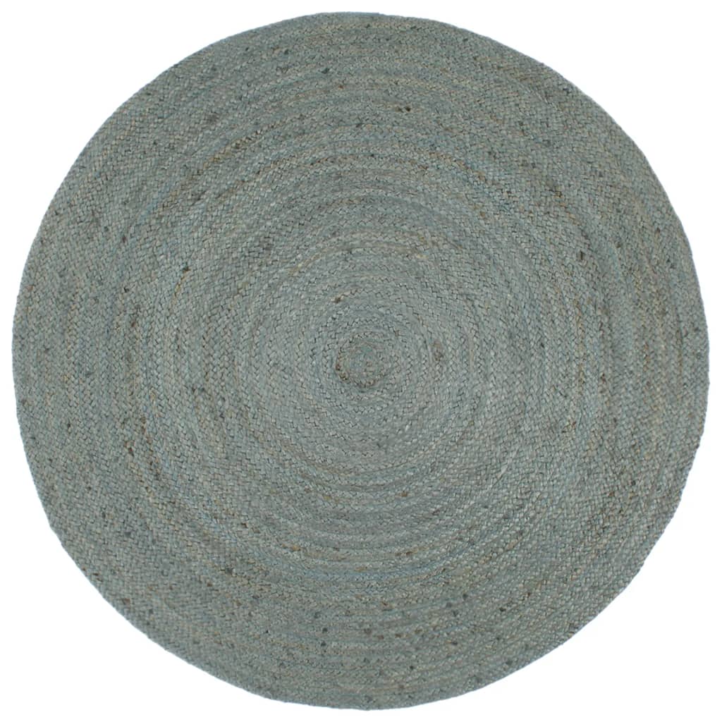 Paklājs, zaļš, 240 cm, džuta, apaļš, roku darbs