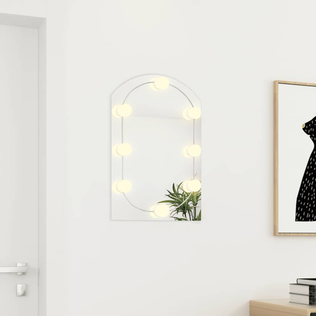 Spogulis ar LED gaismām, 60x40cm, stikls, arkas formas