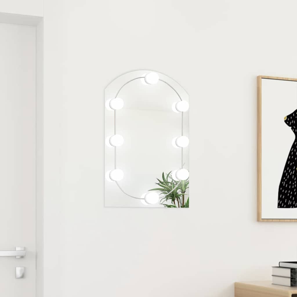 Spogulis ar LED gaismām, 60x40cm, stikls, arkas formas