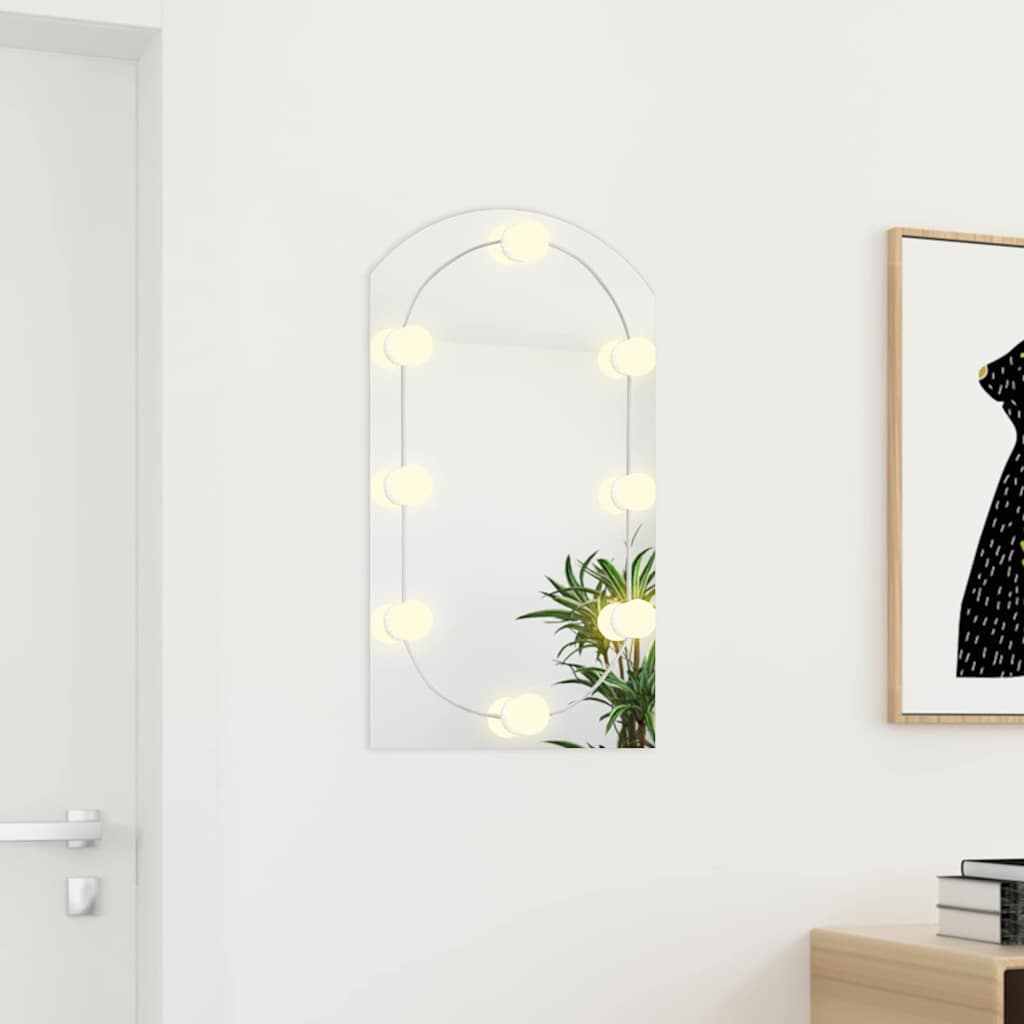 Mirror with LED lights, 70x40cm, glass, arched