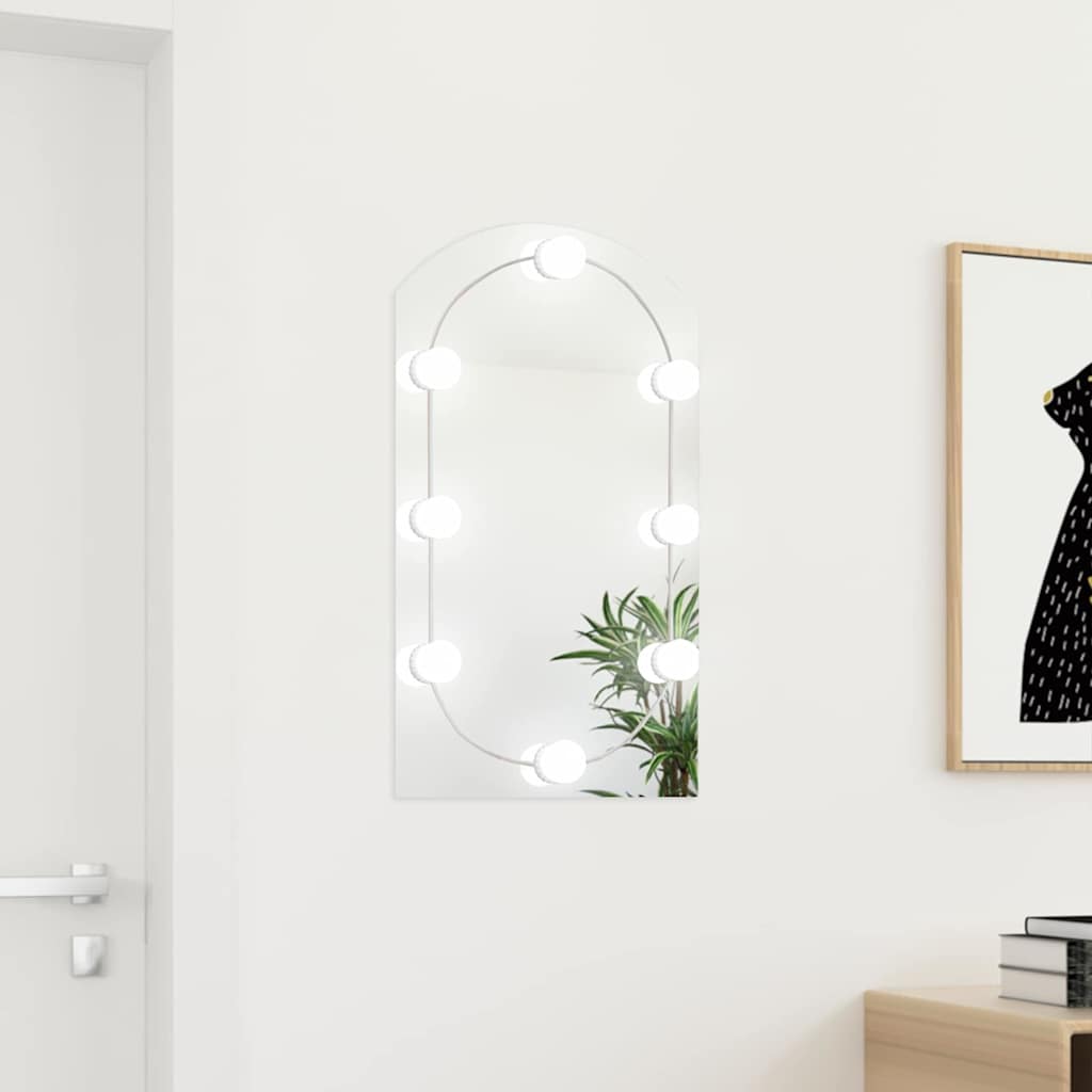 Mirror with LED lights, 70x40cm, glass, arched