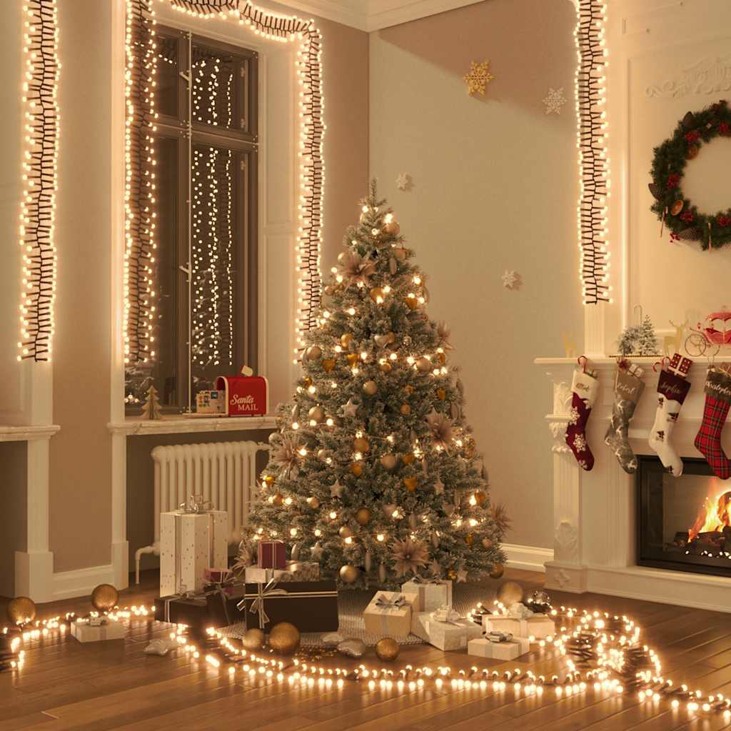 LED lempučių girlianda ICEDUST, 7,4m, PVC, 400 šiltų baltų LED, tanki