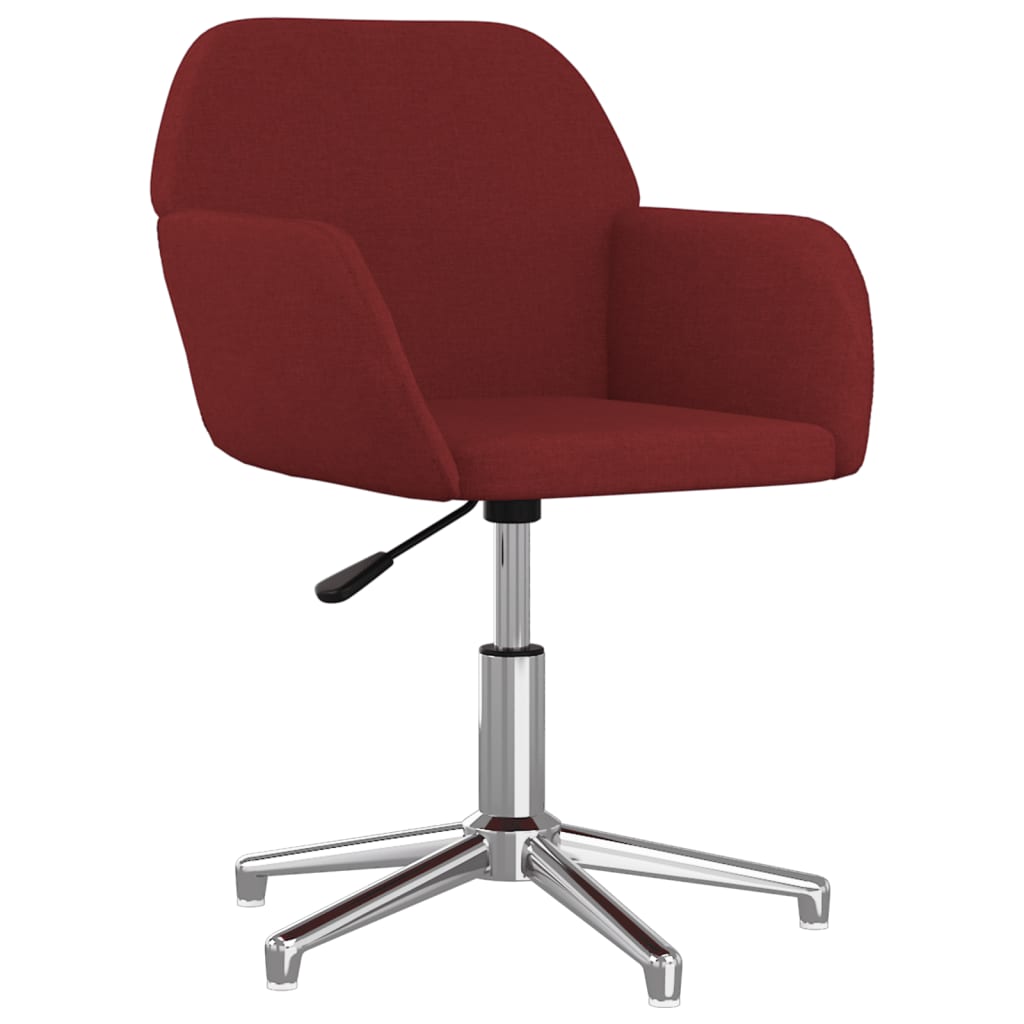 Swivel dining chairs, 2 pcs, burgundy, fabric