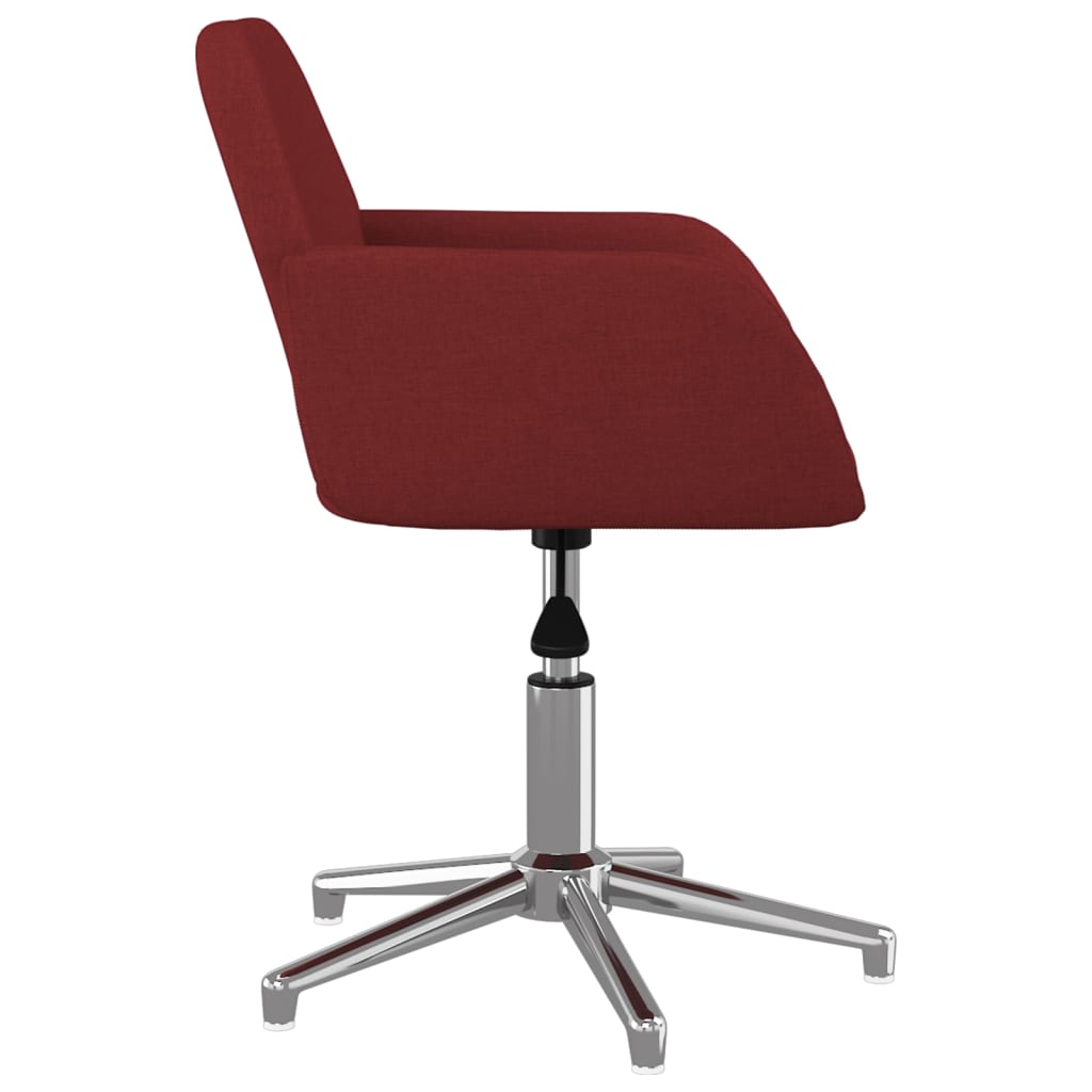 Swivel dining chairs, 2 pcs, burgundy, fabric