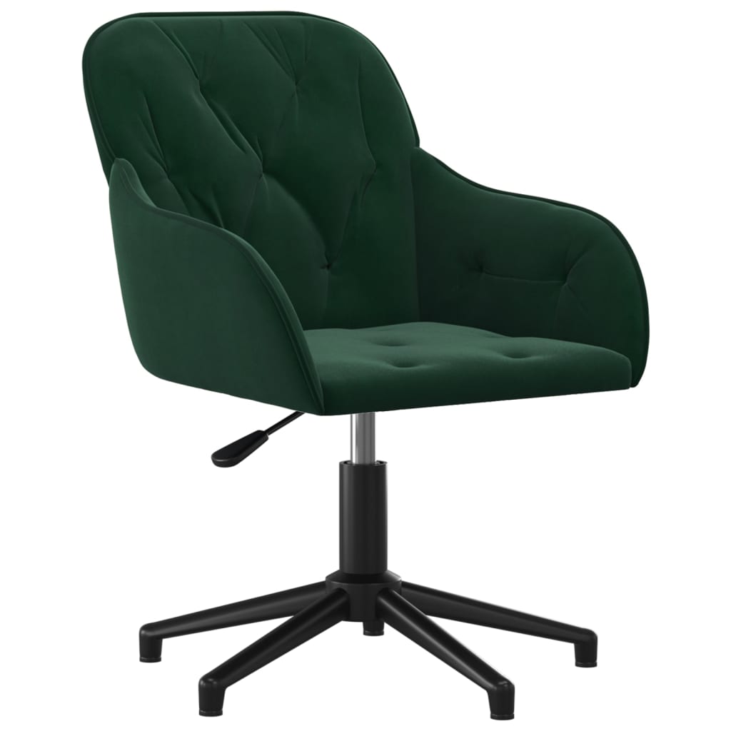 Swivel dining chairs, 2 pcs., dark green, velvet