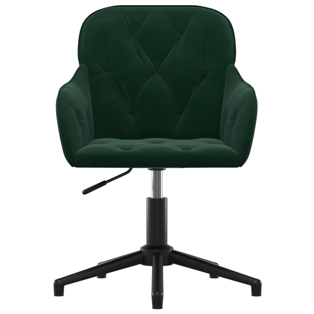 Swivel dining chairs, 2 pcs., dark green, velvet