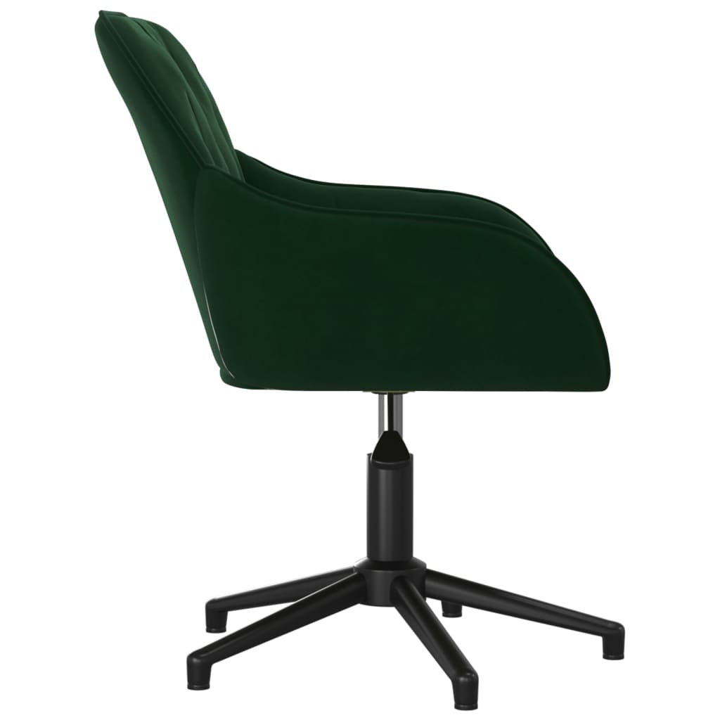 Swivel dining chairs, 2 pcs., dark green, velvet