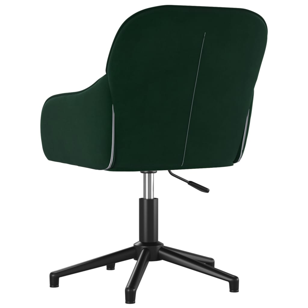 Swivel dining chairs, 2 pcs., dark green, velvet