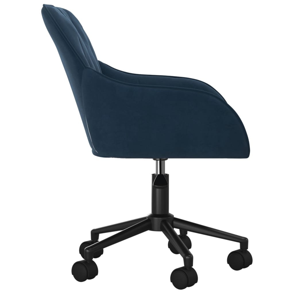 Swivel dining chairs, 2 pcs, blue, velvet