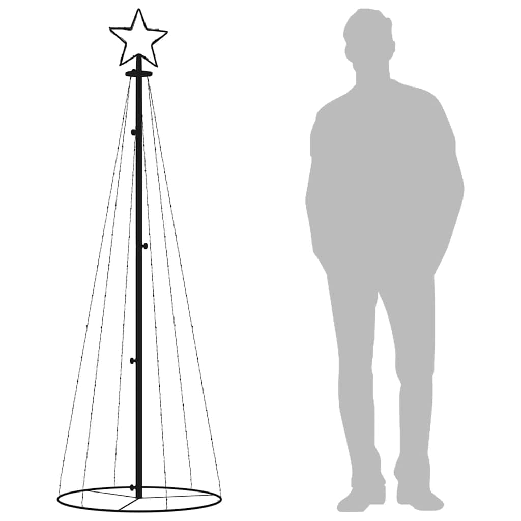 Ziemassvētku eglīte, 70x180cm, koniska, 108 silti baltas gaismas diodes