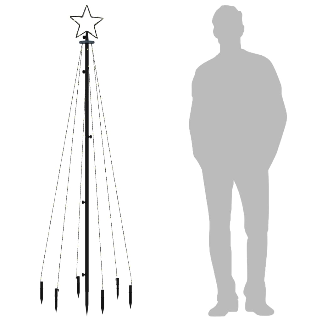 Christmas tree with stake, warm white, 108LED, 180cm