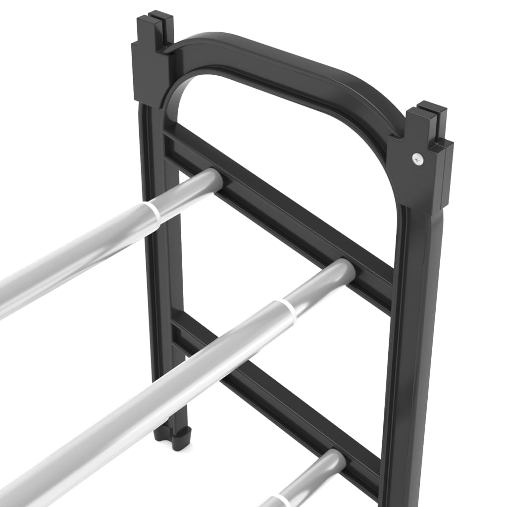 Extendable shoe rack with 2 shelves, 119x24x37cm