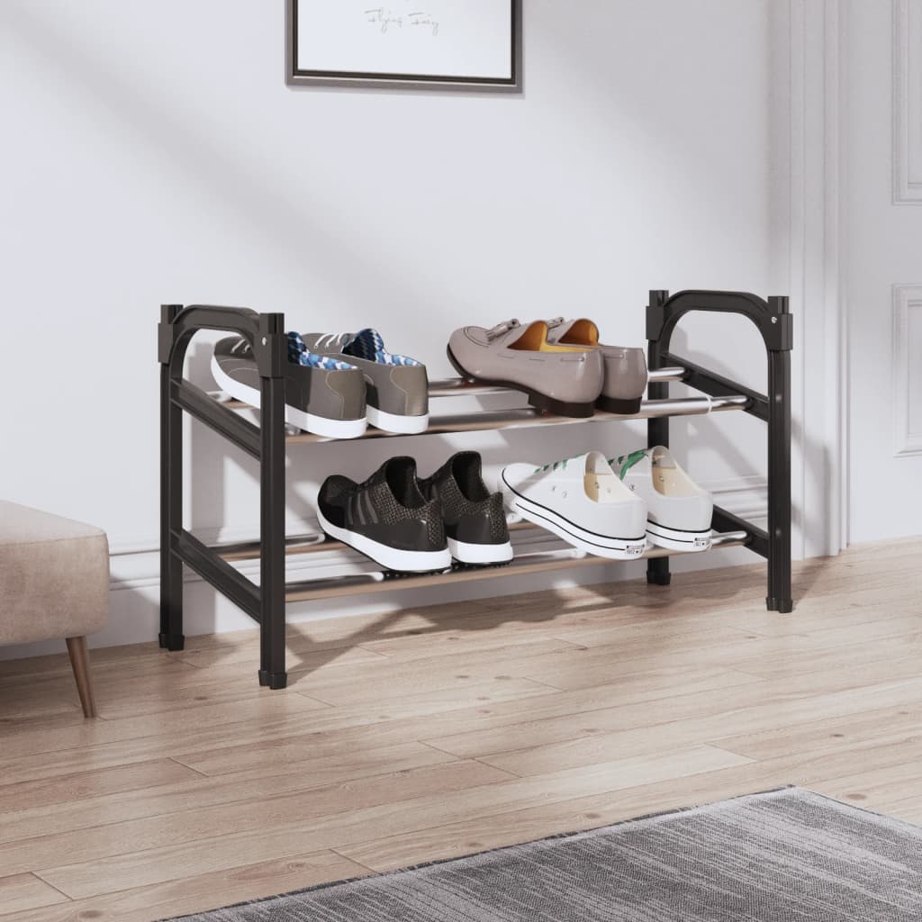 Extendable shoe rack with 2 shelves, 119x24x37cm
