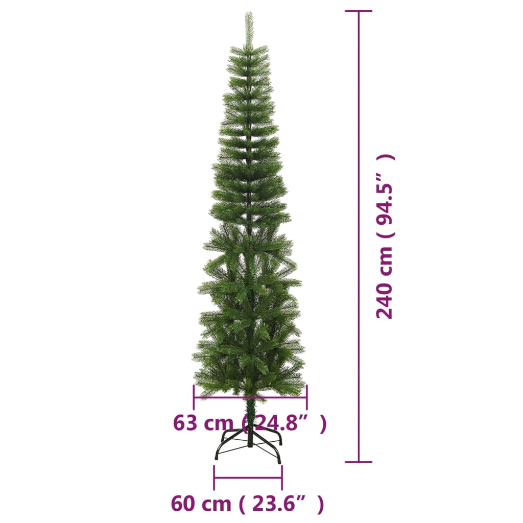 Artificial Narrow Christmas Tree VALE WINTER, with stand, 240cm,