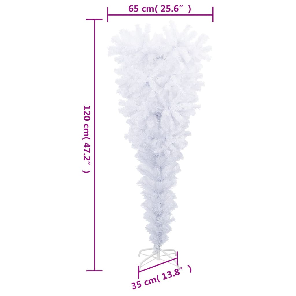Apversta dirbtinė Kalėdų eglutė su stovu, balta, 120cm