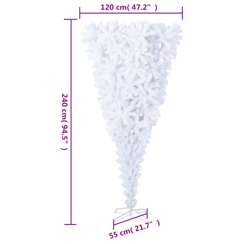 Apversta dirbtinė Kalėdų eglutė su stovu, balta, 240cm