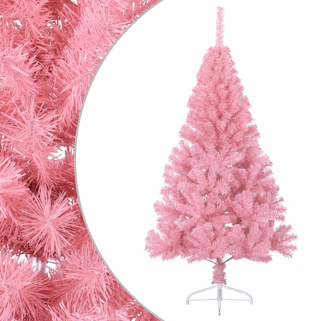 Half Artificial Christmas Tree with Stand, Pink, 150cm, PVC