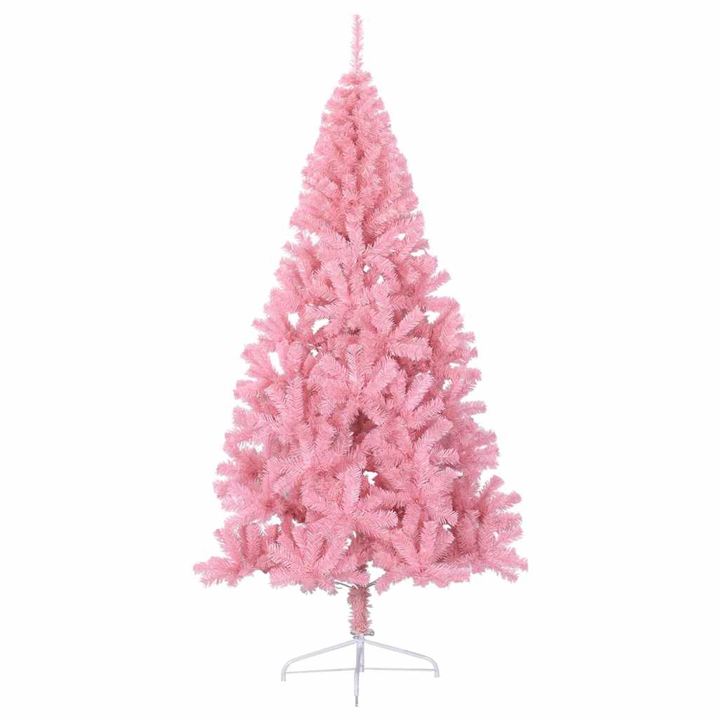 Mākslīgā puskoka Ziemassvētku eglīte ar statīvu, rozā, 180cm, PVC
