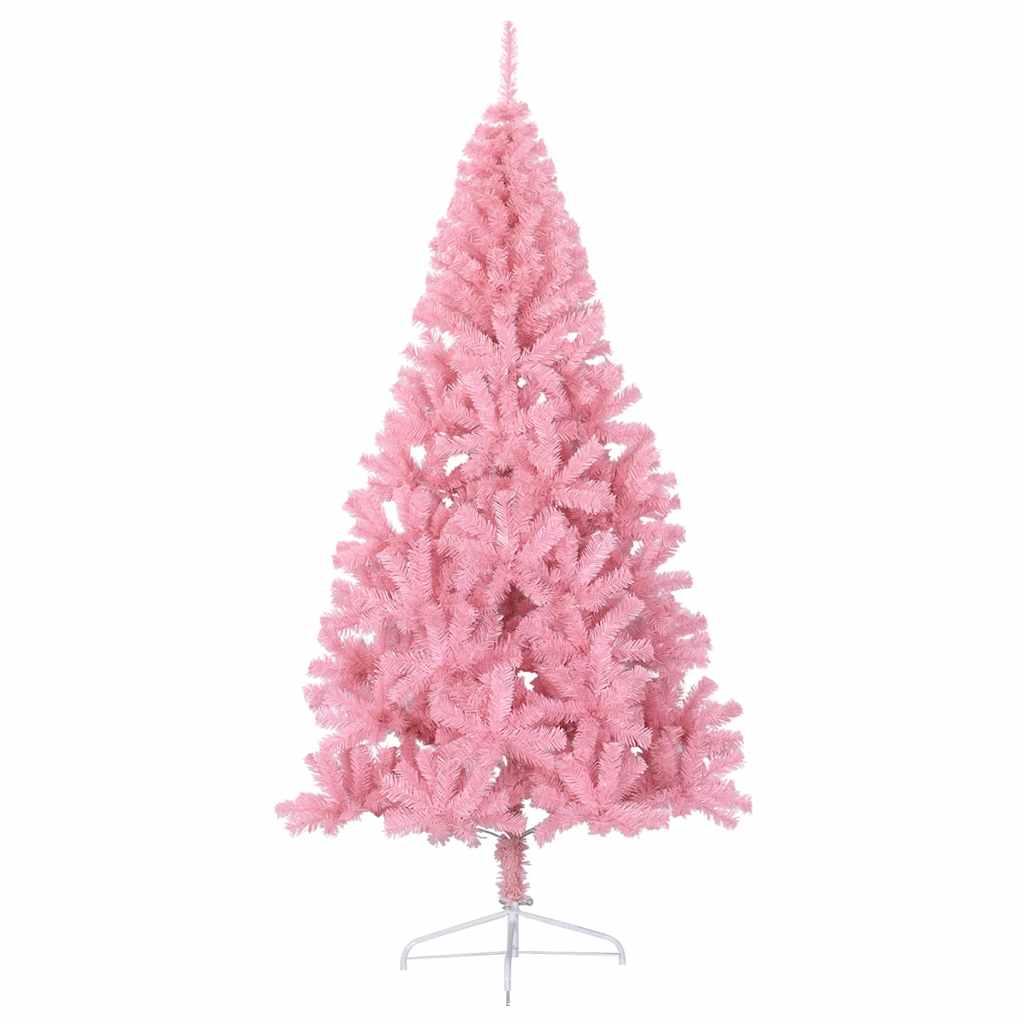 Mākslīgā puskoka Ziemassvētku eglīte ar statīvu, rozā, 180cm, PVC