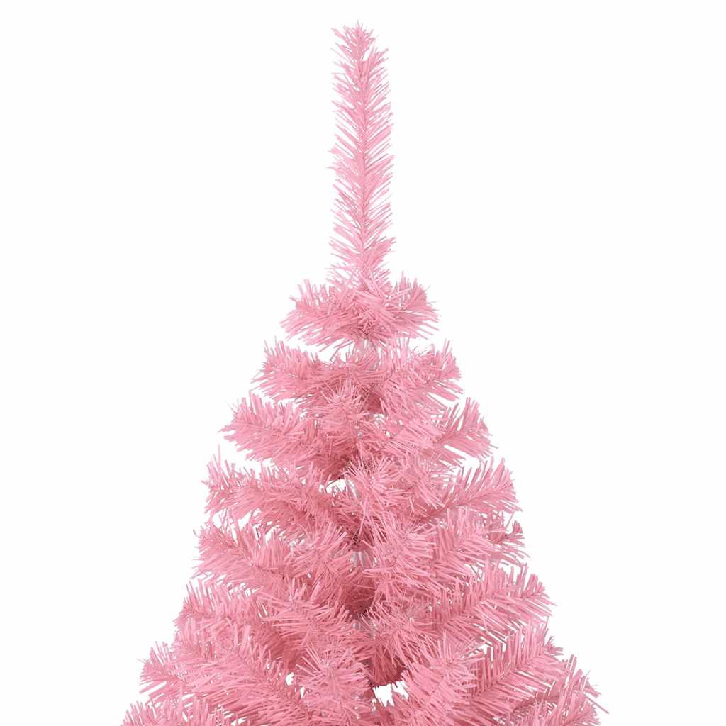 Mākslīgā puskoka Ziemassvētku eglīte ar statīvu, rozā, 180cm, PVC