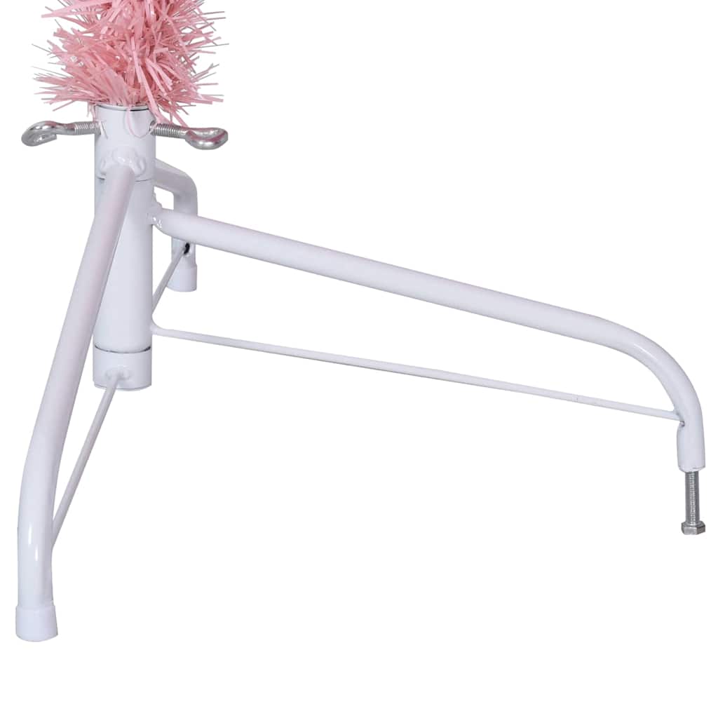 Dirbtinė pusinė Kalėdų eglutė su stovu, rožinė, 210cm, PVC
