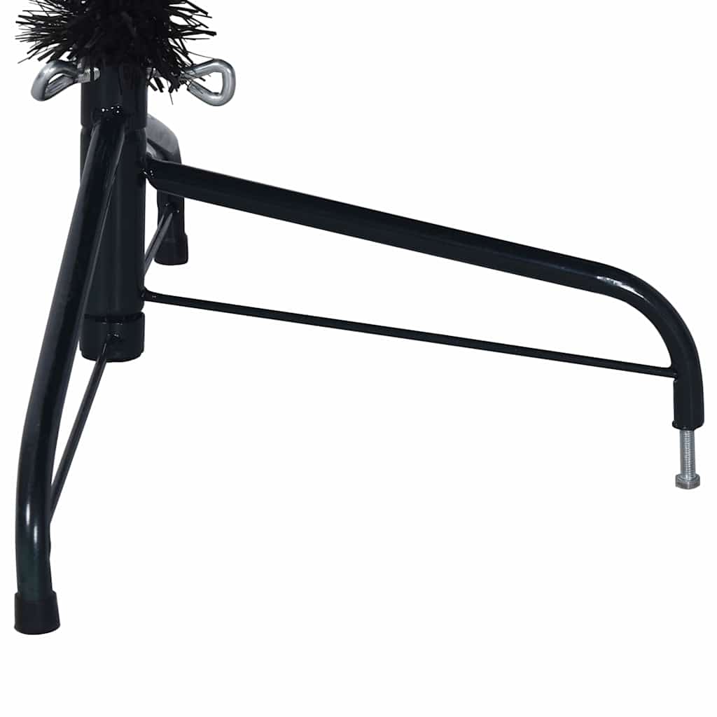 Dirbtinė pusinė Kalėdų eglutė su stovu, juoda, 240cm, PVC