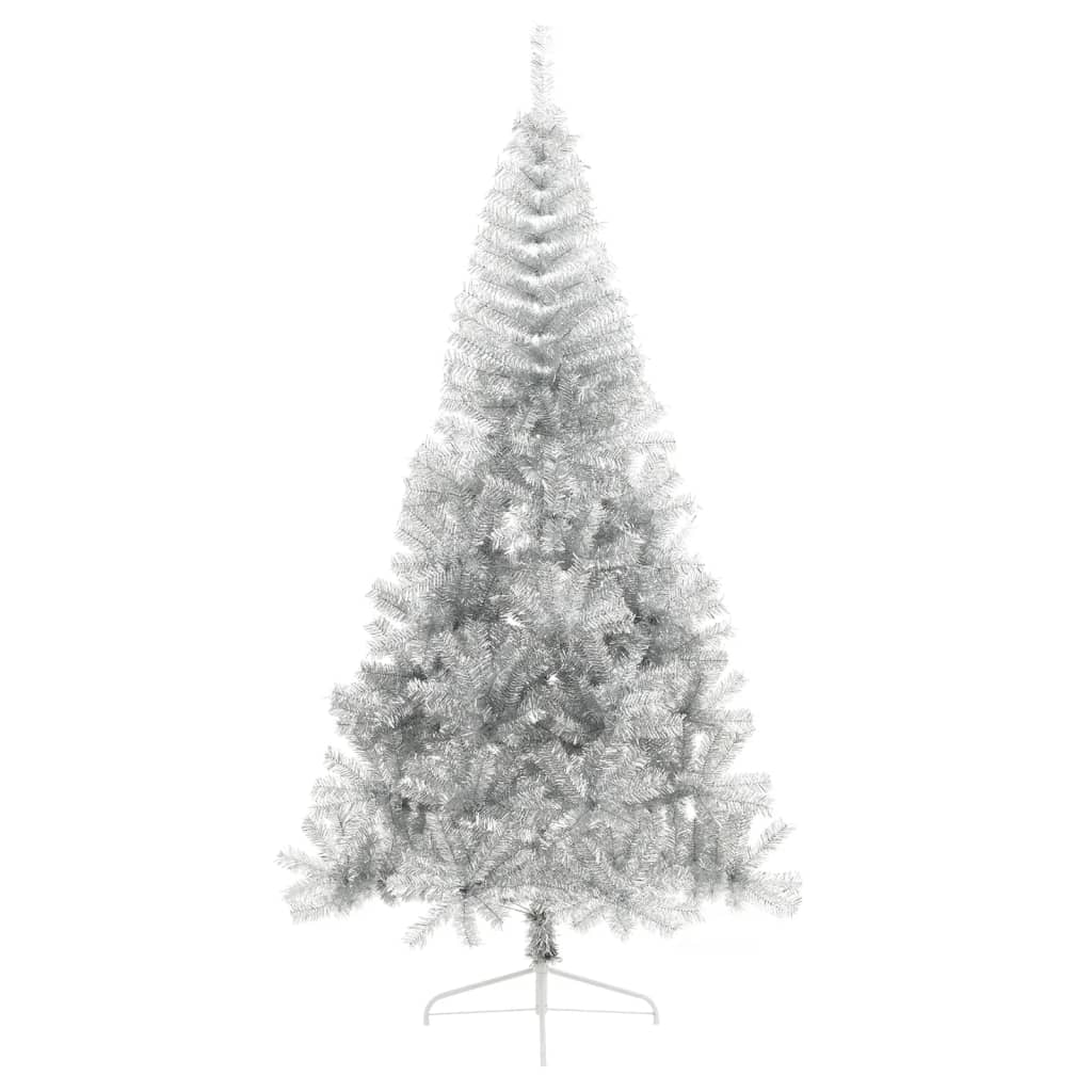 Dirbtinė pusinė Kalėdų eglutė AK STAR, su stovu, sidabrinė, 240cm., T