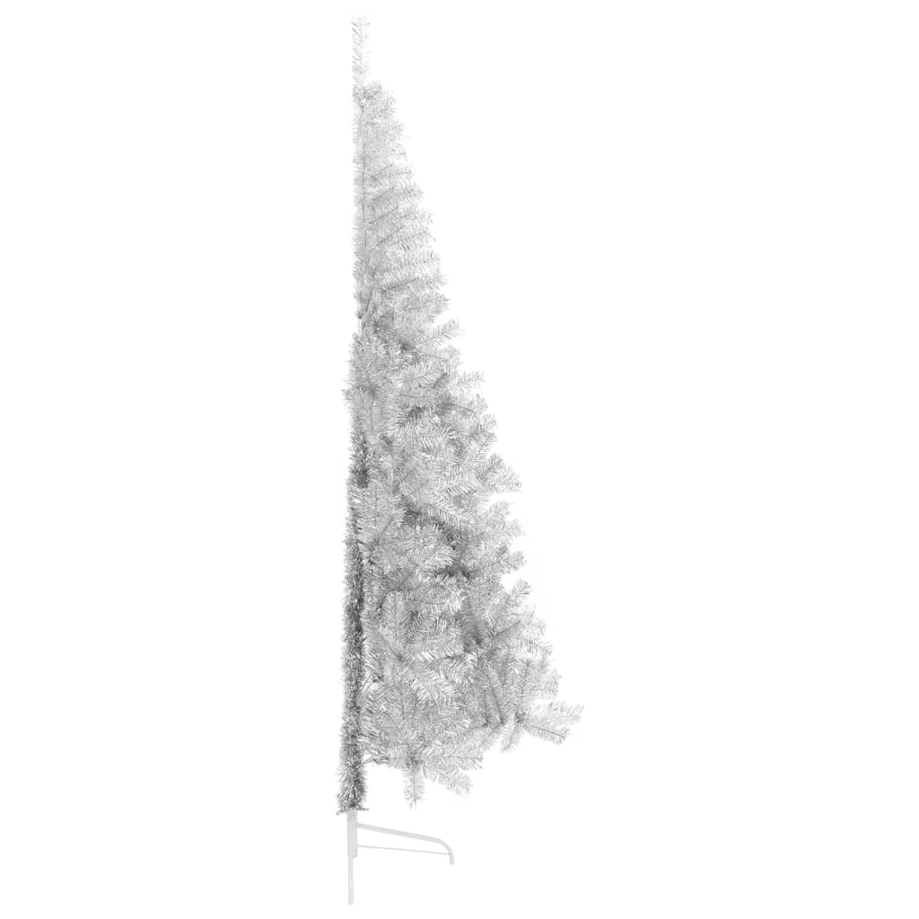 Dirbtinė pusinė Kalėdų eglutė AK STAR, su stovu, sidabrinė, 240cm., T