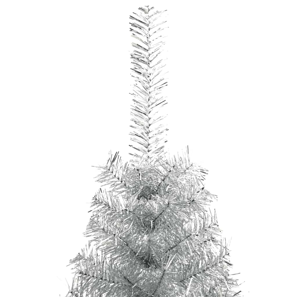 Dirbtinė pusinė Kalėdų eglutė AK STAR, su stovu, sidabrinė, 240cm., T