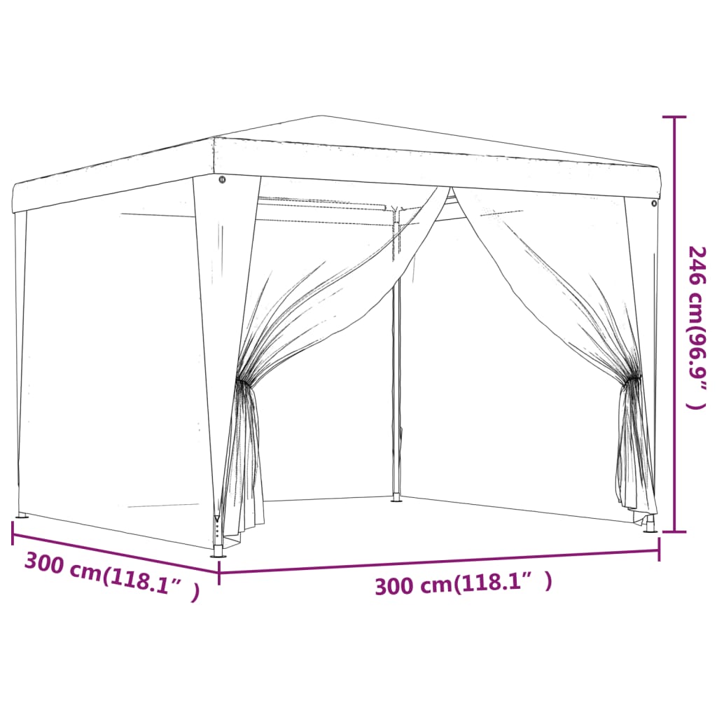 Event gazebo PEARL, red, 3x3m