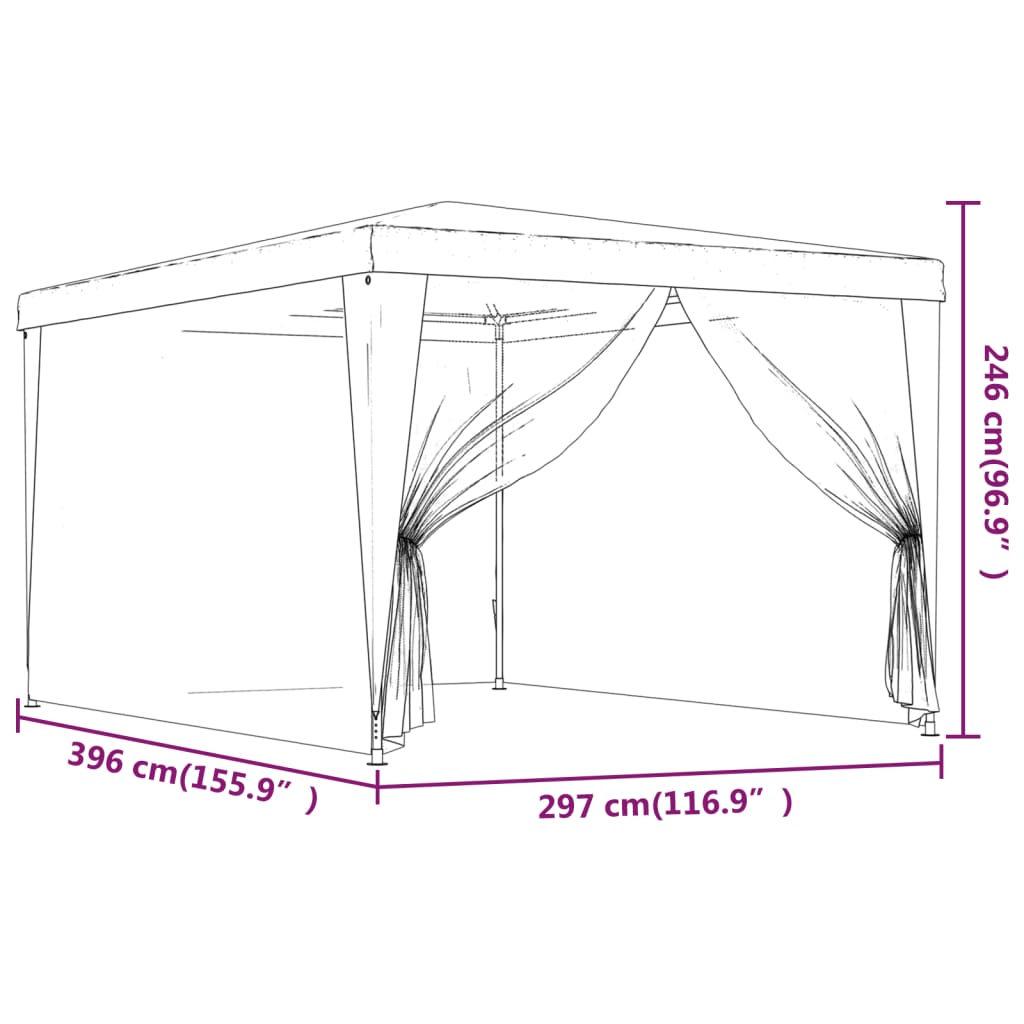 Event Tent PEARL, red, 3x4m
