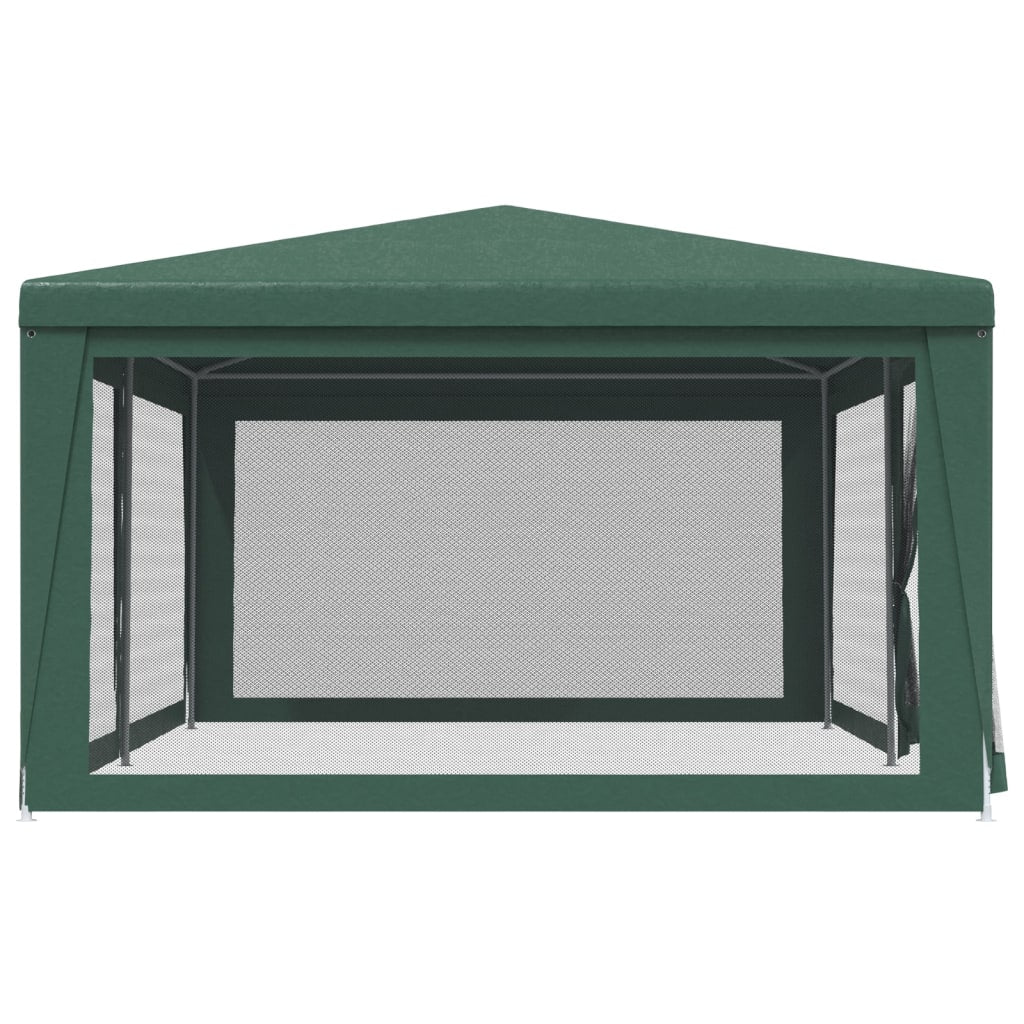 Proginė palapinė su 6 tinklinėmis sienomis, žalia, 6x4m, HDPE
