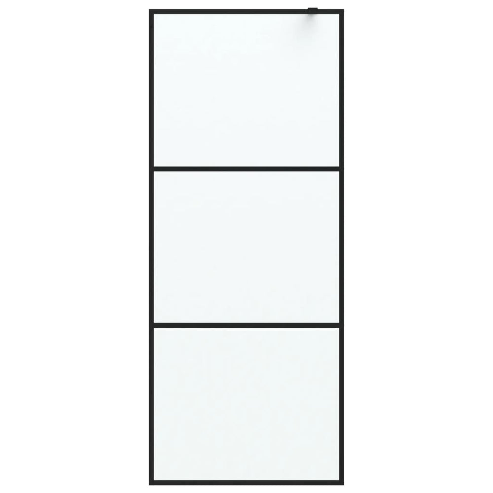 Shower screen, black, 80x195cm, ESG glass, matte