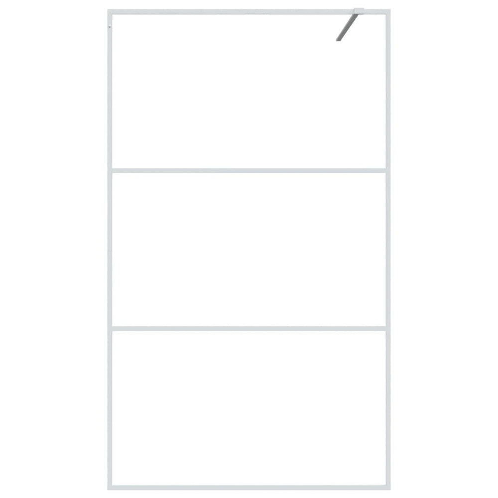 Shower screen, white, 115x195cm, clear ESG glass