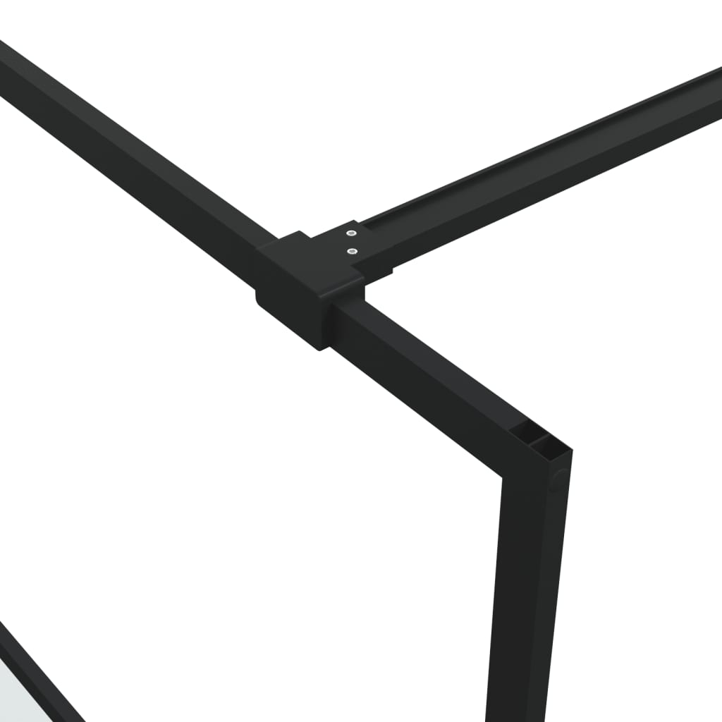 Shower screen, black, 115x195cm, ESG glass, frosted