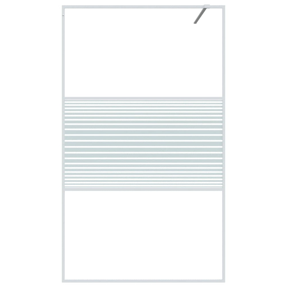 Shower screen, white, 115x195cm, ESG glass, transparent