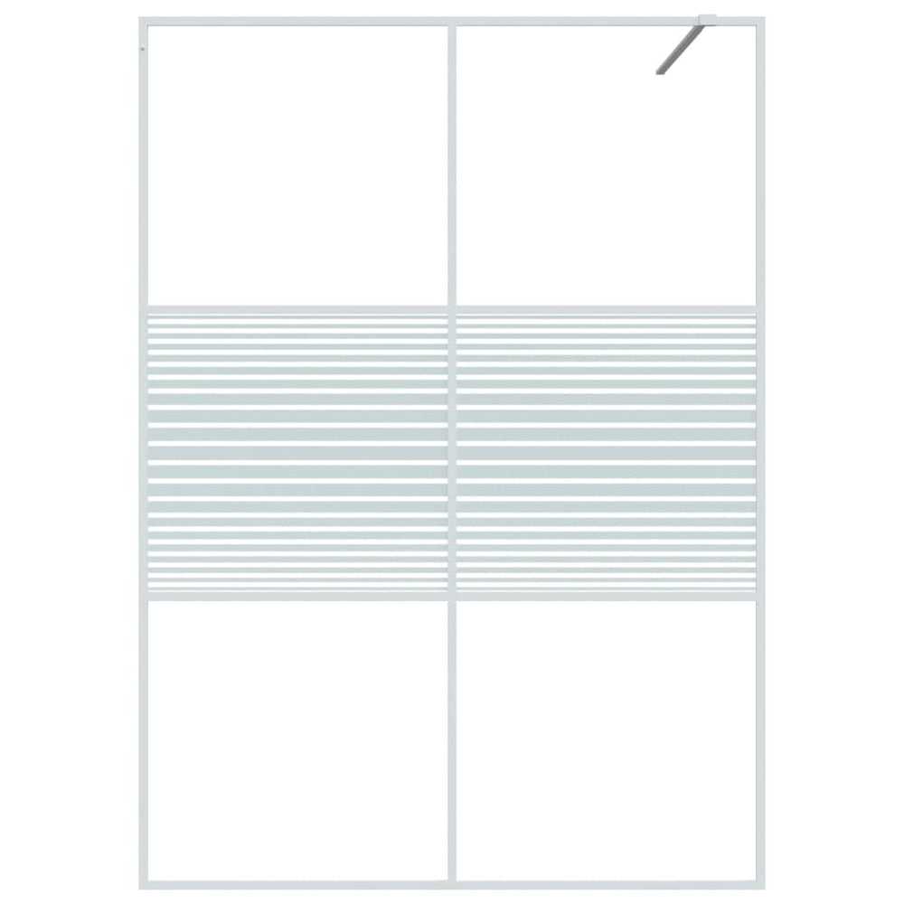 Shower screen, white, 140x195cm, ESG glass, clear