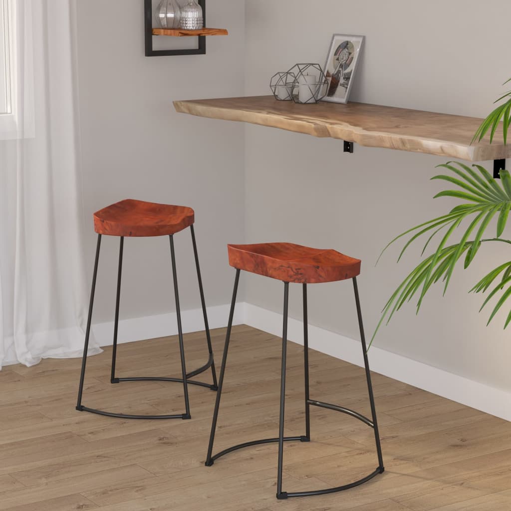 Gavin bar stools, 2 pcs., 45x40x63cm, solid mango wood
