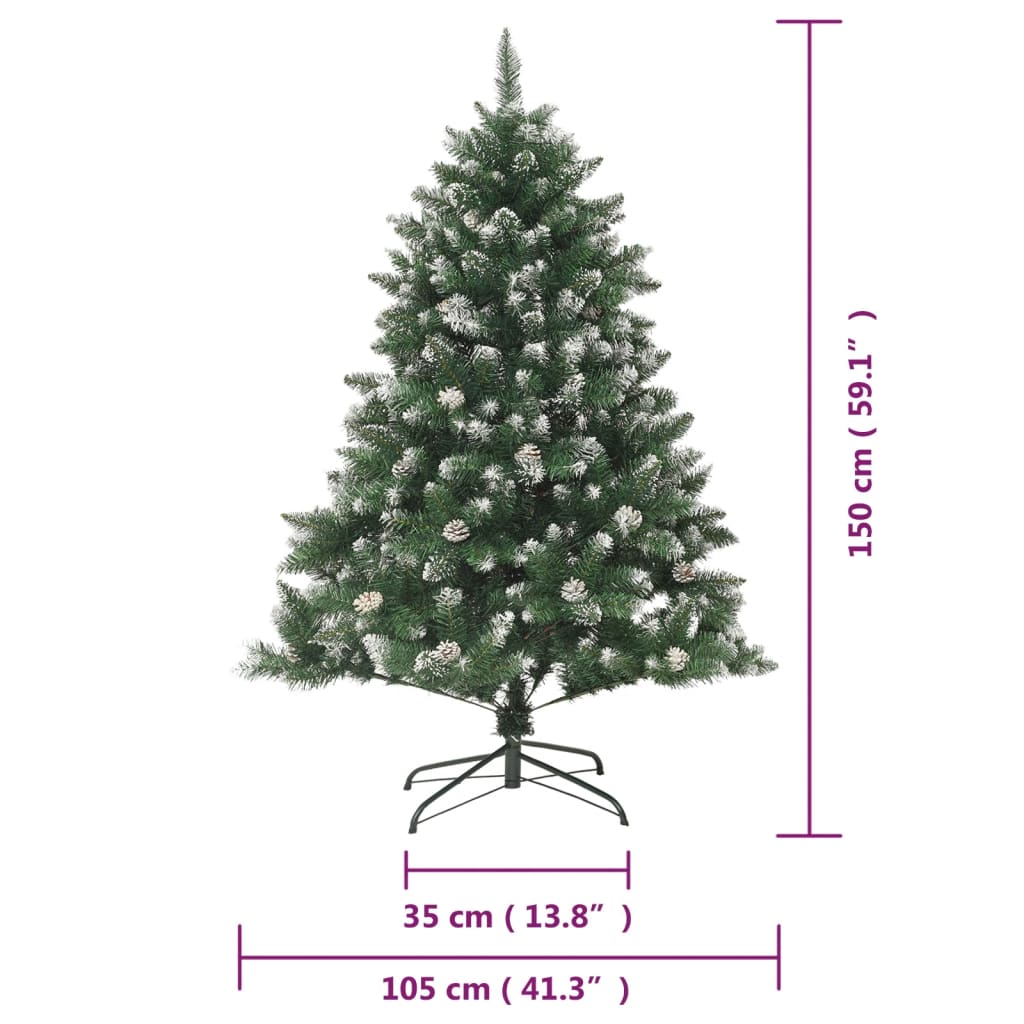 Mākslīgā Ziemassvētku eglīte ar statīvu, 150cm, PVC