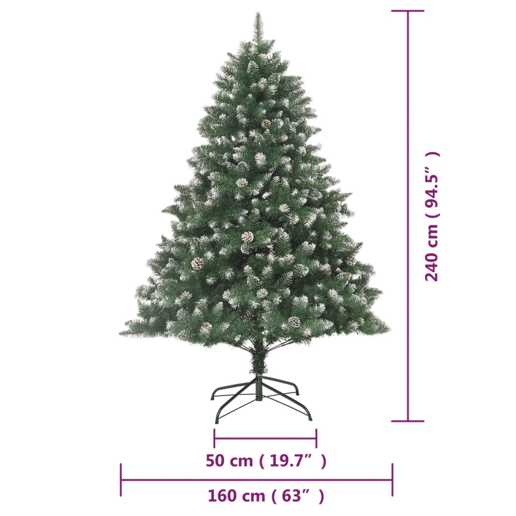 Artificial Christmas tree with stand, 240cm, PVC