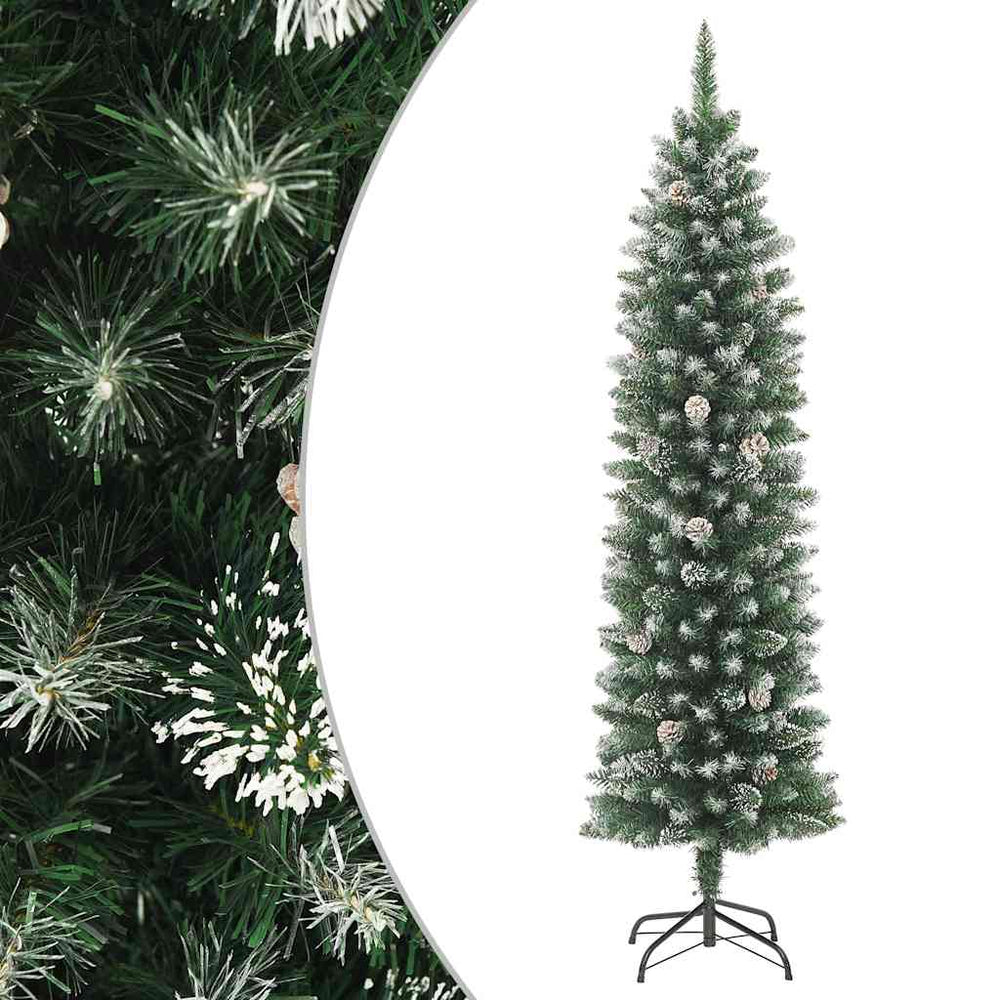 Artificial narrow Christmas tree with stand, 180cm, PVC