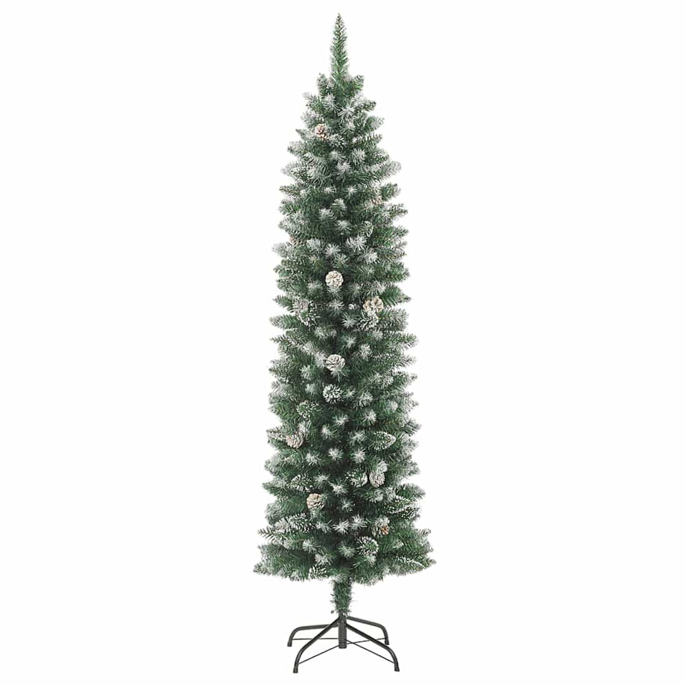 Artificial narrow Christmas tree with stand, 180cm, PVC