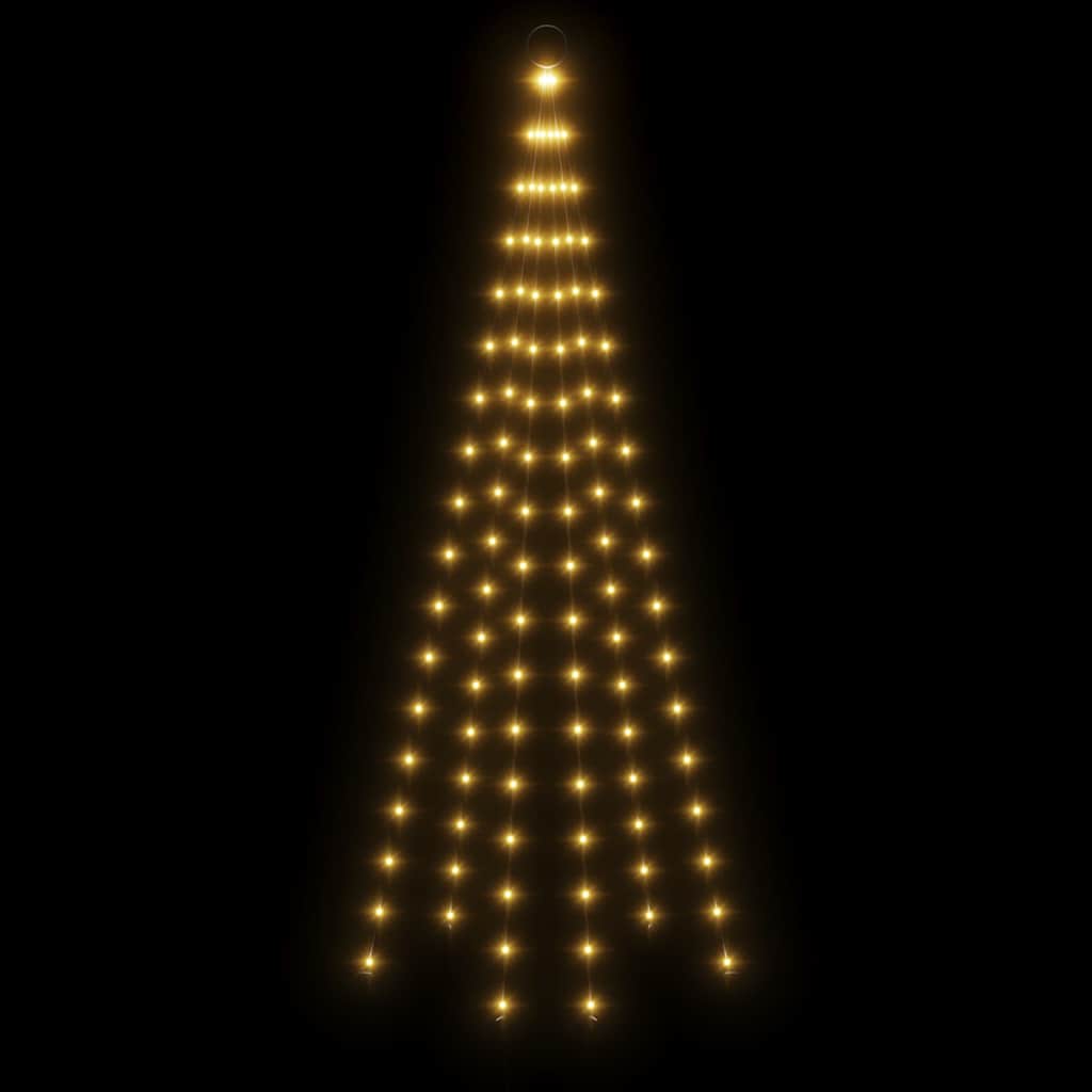 Kalėdų eglutė ant vėliavos stiebo, 180cm, 108 šiltos baltos LED