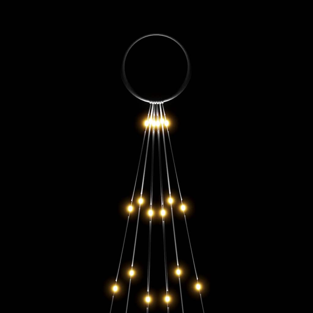 Kalėdų eglutė ant vėliavos stiebo, 180cm, 108 šiltos baltos LED
