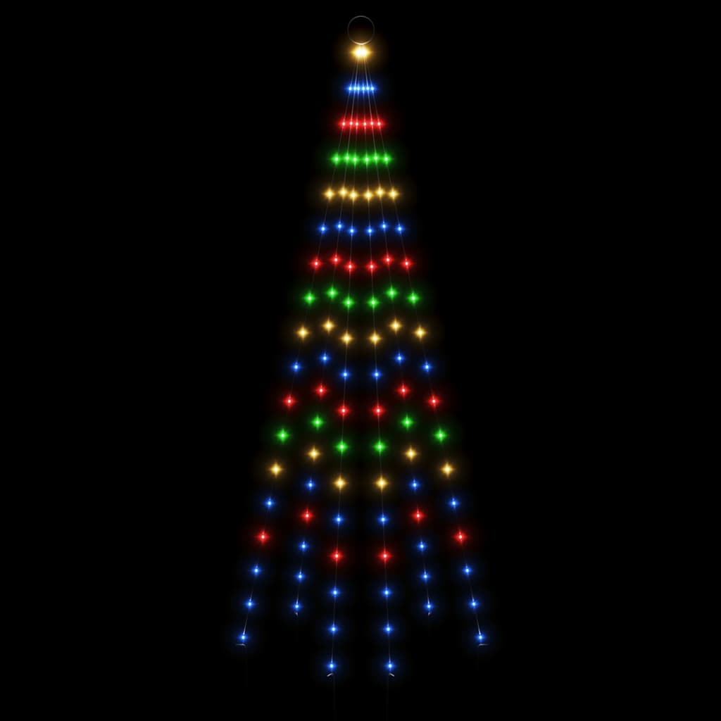 Kalėdų eglutė ant vėliavos stiebo, 180cm, 108 spalvotos LED