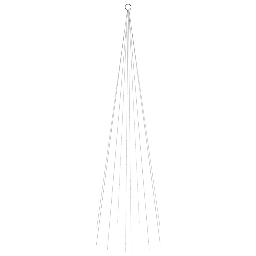 Kalėdų eglutė ant vėliavos stiebo, 300cm, 310 šaltų baltų LED